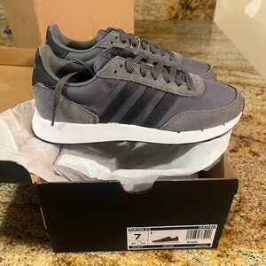Adidas Men's Charcoal and Black Sneakers